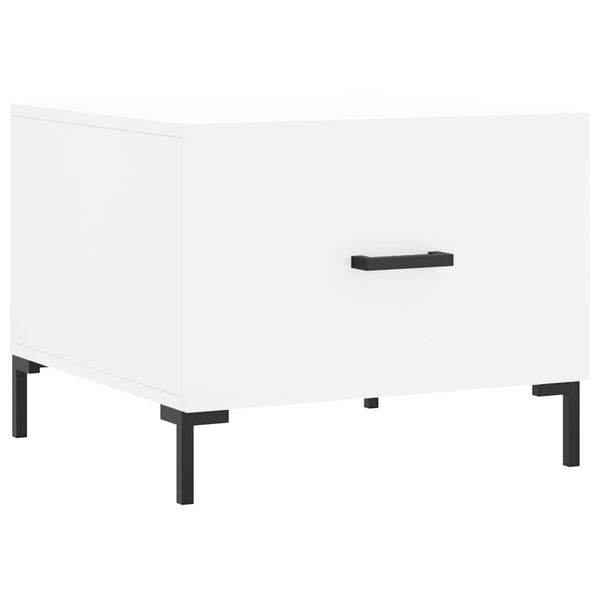 vidaXL Table basse blanc 50x50x40 cm bois d'ing&eacute;nierie