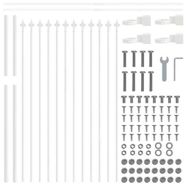 vidaXL Cl&ocirc;ture de jardin Blanc 1,7 x 1 m Acier rev&ecirc;tu de poudre