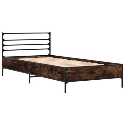 vidaXL Cadre de lit sans matelas chêne fumé 100x200 cm