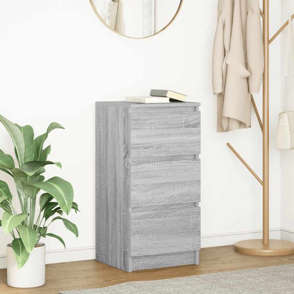 vidaXL Buffet sonoma gris 37,5x35x76 cm bois d'ing&eacute;nierie