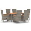 vidaXL Ensemble &agrave; manger de jardin et coussins 7 pcs gris rotin