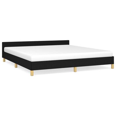 vidaXL Cadre de lit sans matelas noir 160x200 cm tissu