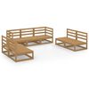 vidaXL Salon de jardin 7 pcs marron miel bois de pin massif