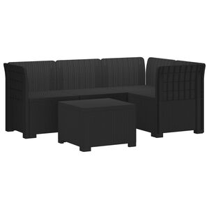 vidaXL Canap&eacute; de jardin 4 places style rotin PP Anthracite