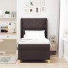 vidaXL Lit &agrave; ressorts avec matelas Marron fonc&eacute; 200 x 100 cm tissu