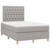 vidaXL Sommier &agrave; lattes de lit matelas LED gris clair 120x190 cm tissu