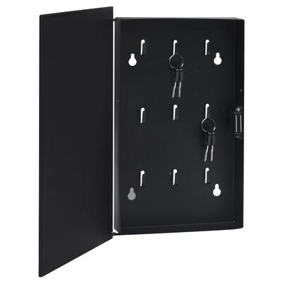 vidaXL Boîte à clés avec panneau magnétique Noir 30x20x5,5 cm