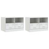 vidaXL Meubles TV 2 pcs blanc 67x39x44 cm acier