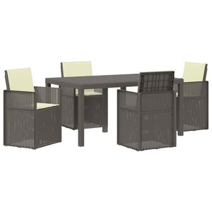 vidaXL Ensemble de salle &agrave; manger pour jardin 5 pc Gris clair et Cr&egrave;me