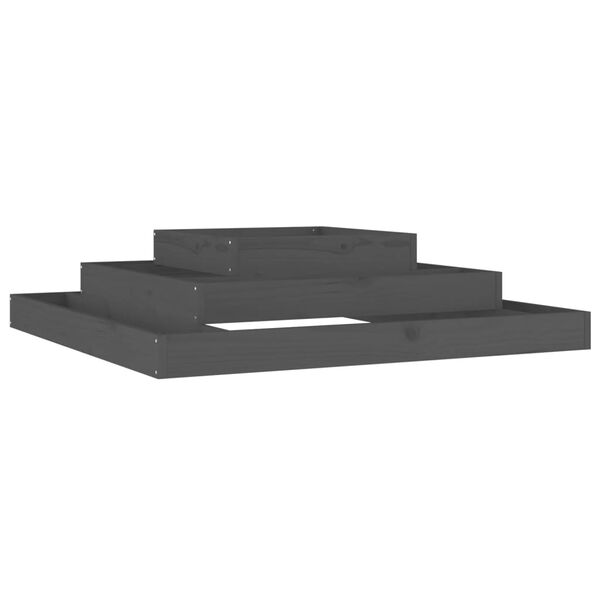 vidaXL Jardini&egrave;re Gris 110x110x27 cm Bois massif de pin