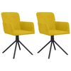 vidaXL Chaises pivotantes &agrave; manger lot de 2 Jaune Velours