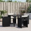 vidaXL Chaises de jardin lot de 4 avec coussins noir r&eacute;sine tress&eacute;e