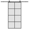 vidaXL Porte coulissante kit de quincaillerie noir 102,5x205 cm