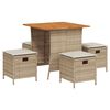 vidaXL Ensemble &agrave; manger de jardin avec coussins 5pcs Beige poly rotin