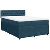 vidaXL Sommier &agrave; lattes de lit et matelas bleu 140x190 cm velours