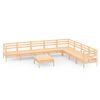 vidaXL Salon de jardin 9 pcs Bois de pin massif