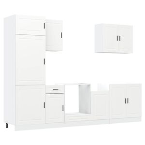 vidaXL Ensemble de 7 meubles de cuisine "Porto" en bois d'ing&eacute;nierie blanc