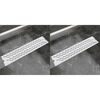 vidaXL Drain de douche lin&eacute;aire 2pcs Vague 530x140 mm Acier inoxydable
