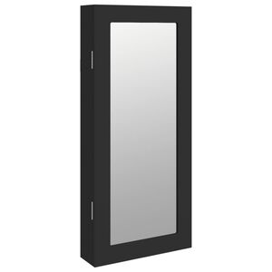 vidaXL Armoire &agrave; bijoux avec miroir murale noir 30x8,5x67 cm