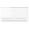 vidaXL Meuble TV blanc brillant 80x35x45 cm bois d'ing&eacute;nierie