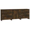 vidaXL Buffets 3 pcs Ch&ecirc;ne fum&eacute; Bois d'ing&eacute;nierie