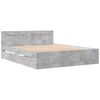 vidaXL Cadre de lit et t&ecirc;te de lit sans matelas gris b&eacute;ton 160x200 cm