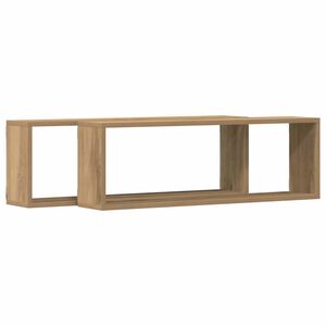 vidaXL &Eacute;tag&egrave;res Murales 2 pc Ch&ecirc;ne artisan 80 x 15 x 26 cm