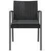 vidaXL Chaises de jardin et coussins lot de 6 noir 56,5x57x83 cm rotin