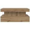 vidaXL Table basse avec lumi&egrave;res LED ch&ecirc;ne artisanal 90x50x40 cm
