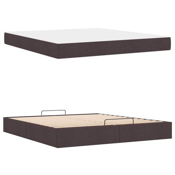 vidaXL Cadre de lit avec matelas avec matelas 2 pcs Tan tissu