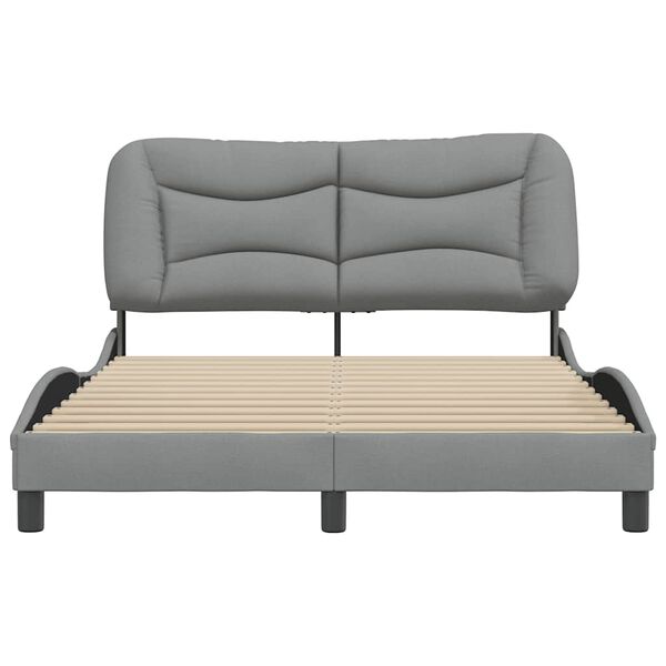 vidaXL Cadre de lit sans matelas Hvar gris clair 140x200 cm tissu