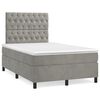 vidaXL Sommier &agrave; lattes de lit avec matelas LED gris clair 120x190 cm