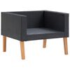 vidaXL Salon de jardin 5 pcs avec coussins r&eacute;sine tress&eacute;e noir