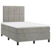 vidaXL Sommier &agrave; lattes de lit avec matelas LED gris clair 120x190 cm