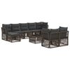 vidaXL Ensemble de canap&eacute; de jardin 10 pc Gris polyrotin