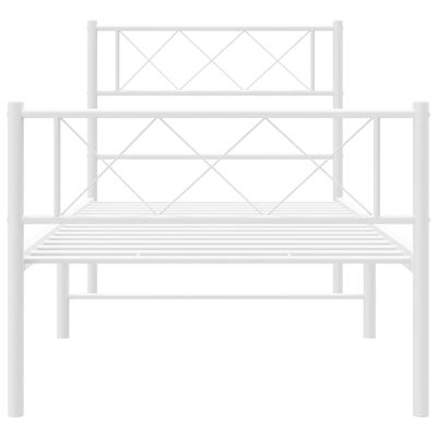 vidaXL Cadre de lit métal sans matelas et pied de lit blanc 100x190 cm