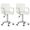 vidaXL Chaises pivotantes &agrave; manger lot de 2 blanc similicuir