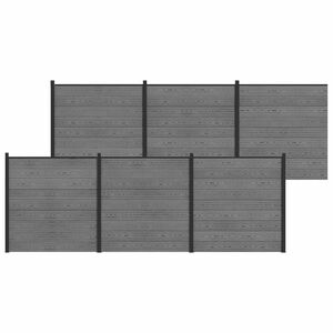 vidaXL Ensemble de Cl&ocirc;ture 1045 x 186 cm WPC et Aluminium Gris