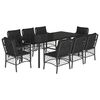 vidaXL Ensemble &agrave; manger de jardin 9pcs coussins noir r&eacute;sine tress&eacute;e
