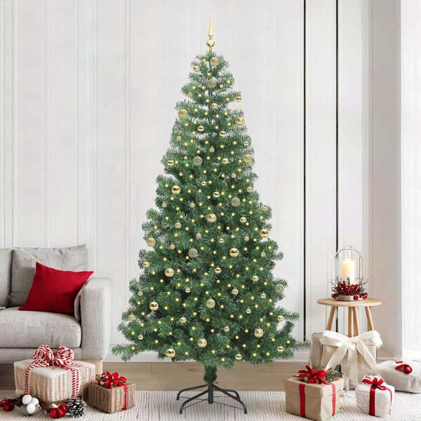 vidaXL Sapin de No&euml;l avec 300 LED avec support Vert 240 cm PVC