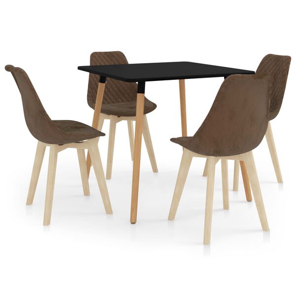 vidaXL Ensemble de salle &agrave; manger 5 pcs Marron