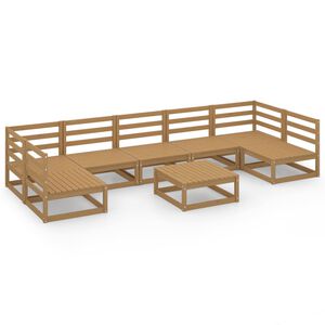 vidaXL Salon de jardin 8 pcs bois de pin massif