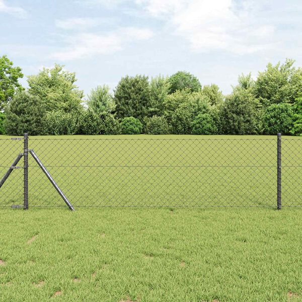 vidaXL Cl&ocirc;ture en treillis m&eacute;tallique Gris 25 x 0,6 m Acier