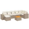 vidaXL Salon de jardin avec coussins 8 pcs beige r&eacute;sine tress&eacute;e