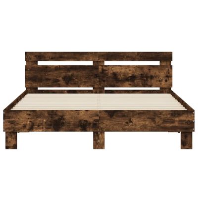 vidaXL Cadre de lit sans matelas chêne fumé 140x190 cm