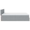 vidaXL Lit ottoman avec matelas et LED gris clair 140x190 cm tissu