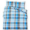 vidaXL Ensemble de housse de couette Bleu et gris 260x240 cm Coton