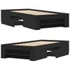 vidaXL Cadre de lit sans matelas noir 100x200 cm bois d'ingénierie