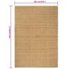 vidaXL Tapis rectangulaire Naturel 180x250 cm Jute