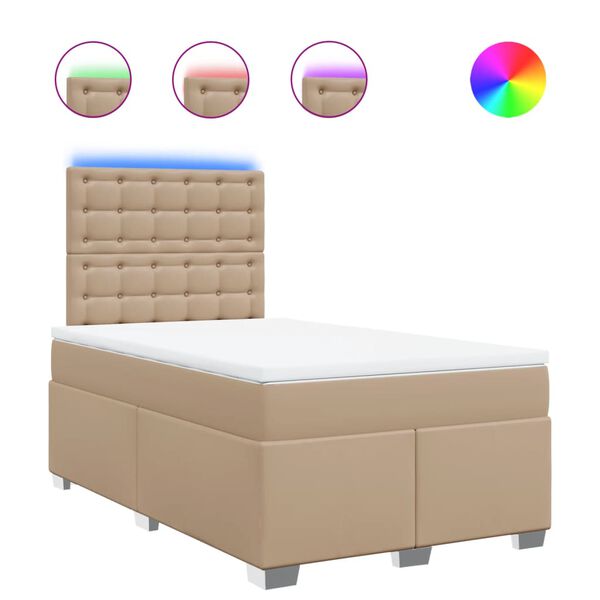 vidaXL Sommier &agrave; lattes de lit avec matelas Cappuccino 120x200 cm